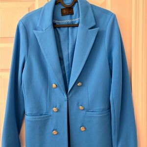 Stylish Blue Blazer with Gold Buttons